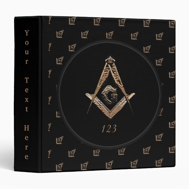 Masonic Minds (GoldenBrownish) 3 Ring Binder (Front/Spine)