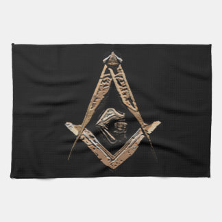 Masonic Minds (GoldenBrownish) Kitchen Towel