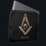 Masonic Minds (GoldenBrownish) Laptop Sleeve<br><div class="desc">Freemasonry describes itself as a beautiful system of morality, veiled in allegory and illustrated by symbols. The symbolism is mainly, but not exclusively, drawn from the manual tools of stonemasons - the square and compasses, the level and plumb rule, the trowel, among others. A moral lesson is attached to each...</div>