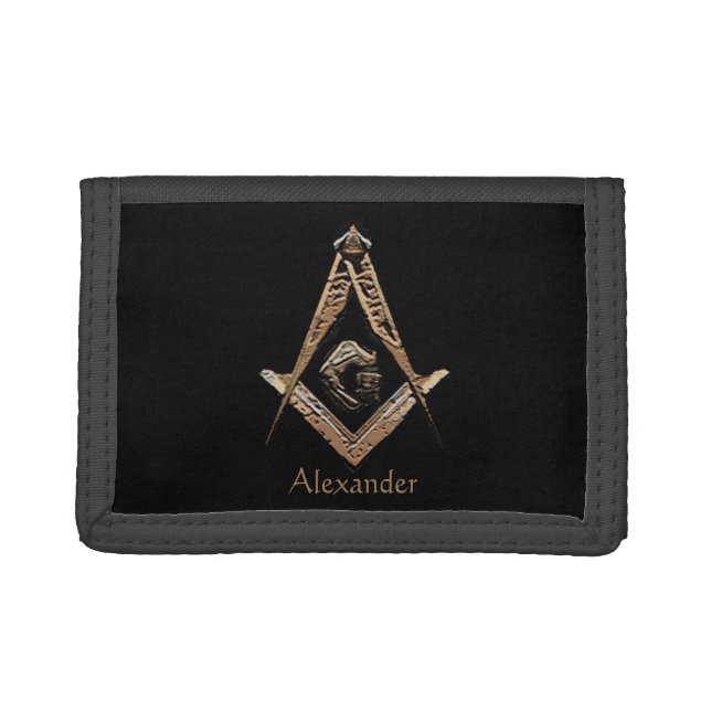 Masonic Minds (GoldenBrownish) Trifold Wallet (Front)