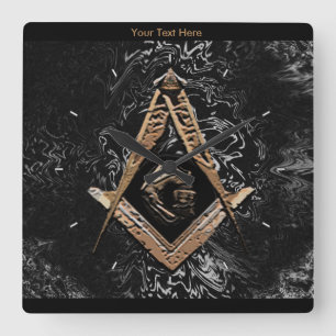 Masonic Minds (GoldenSwish) Square Wall Clock