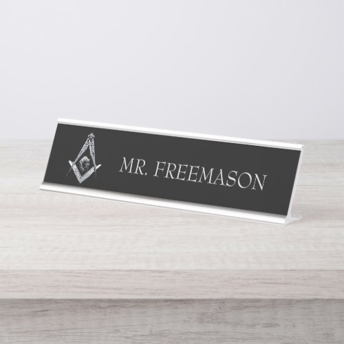 Masonic Minds Silvery Desk Name Plate