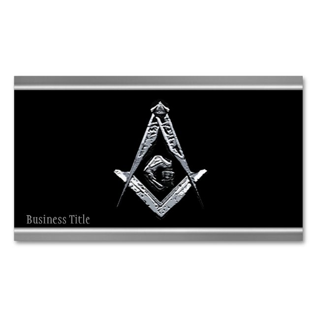 Masonic Minds (Silvery) Magnetic Business Card (Front)