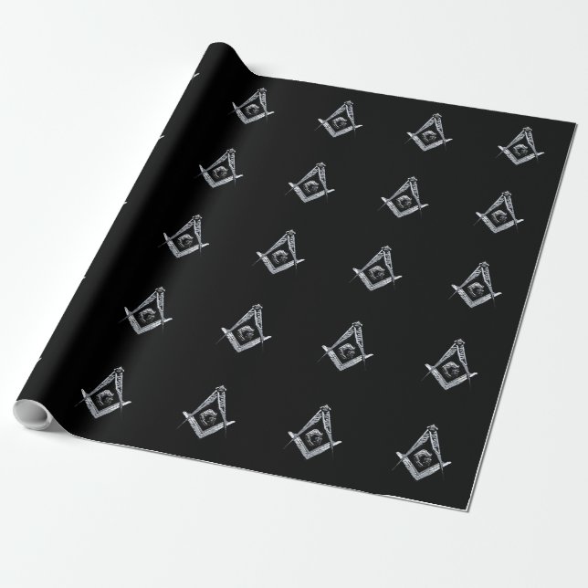 Masonic Minds (Silvery) Wrapping Paper (Unrolled)