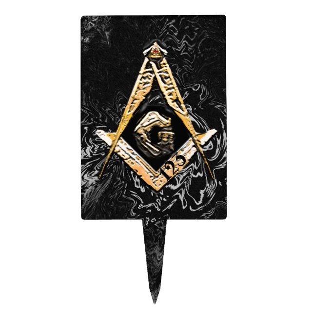 Masonic Minds (YellowishSwish) Cake Topper (Front)