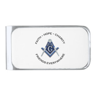 Masonic Money Clip Blue Clean