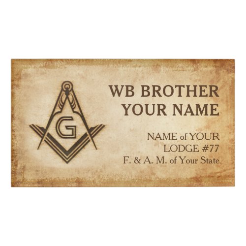 Masonic Name Badges  Old Rustic Parchment