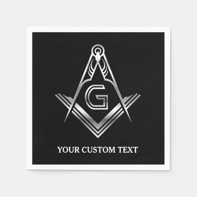 Masonic Party Supplies | Personalized Napkins (Front)