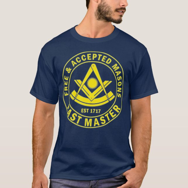 Masonic Past Master F  AM Square  Compass T-Shirt (Front)