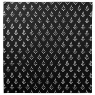 Masonic Pattern (Black) Cloth Napkin