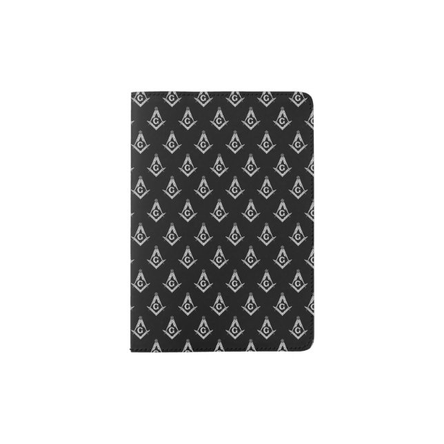 Masonic Pattern (Black) Passport Holder (Front)