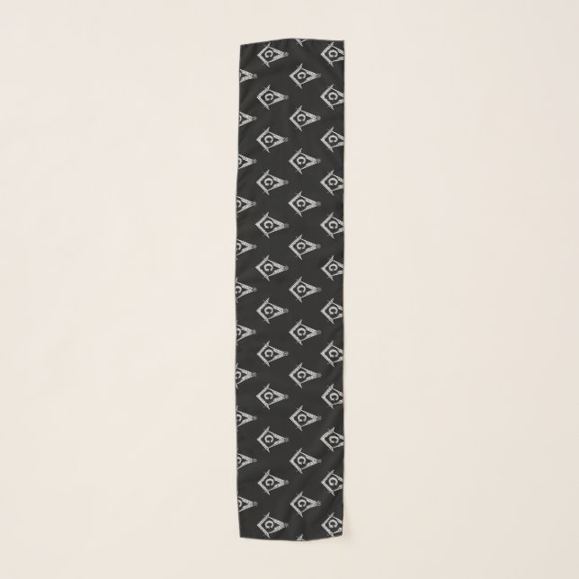 Masonic Pattern (Black) Scarf (Front)