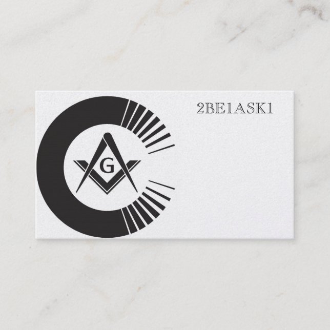 Masonic Personalized Business Card (Front)