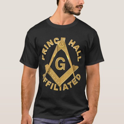 Masonic PHA Prince Hall Affiliated Square Compass  T_Shirt