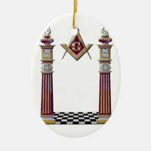 Masonic Pillars Ceramic Ornament