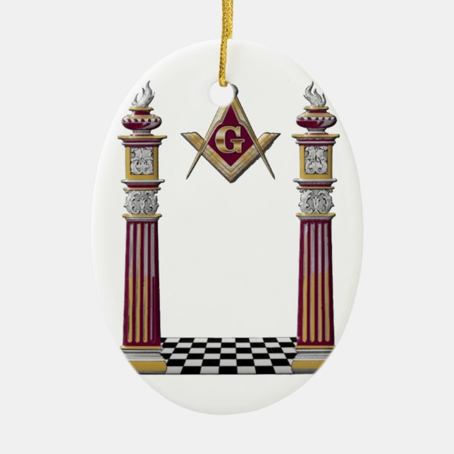 Masonic Pillars Ceramic Ornament (Front)