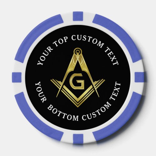 Masonic Poker Chips  Gold Square and Compass