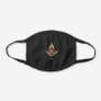 Masonic Purple Gold Square Compass | Grand Lodge Black Cotton Face Mask
