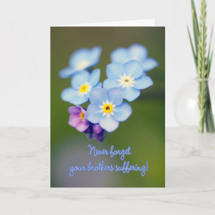 Masonic Remembrance Day - Wood Forget-me-not Card
