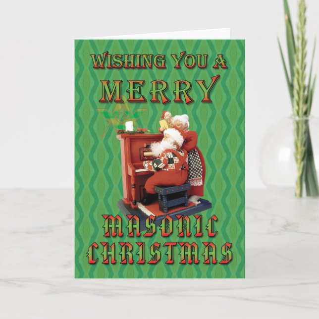 Masonic Santa Christmas Holiday Card (Front)