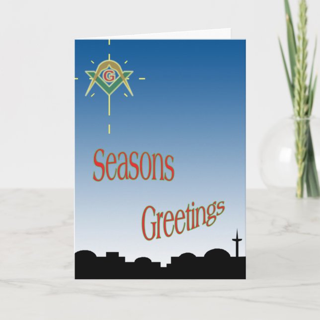 Masonic Seasons Greetings Holiday Card (Front)