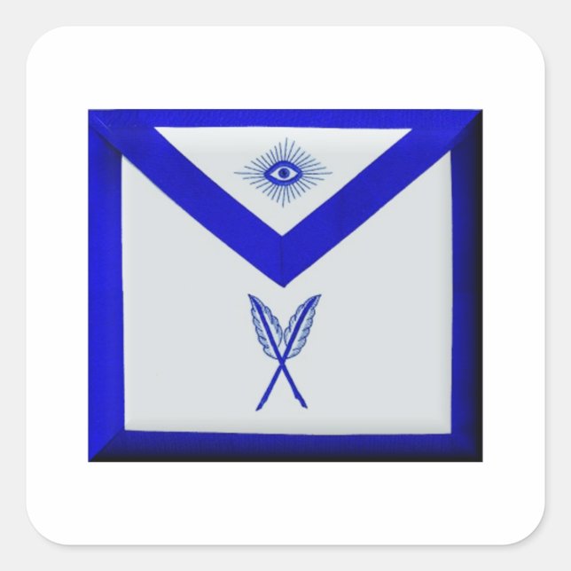 Masonic Secretary Apron Square Sticker (Front)