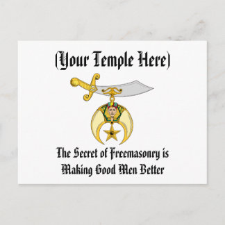 MASONIC / SHRINERS EMBLEM POSTCARD