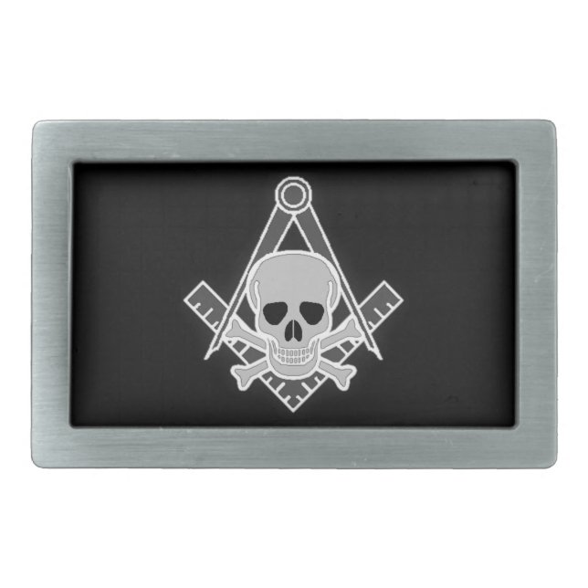 Masonic Skull and Crossbones Belt Buckle (Front)