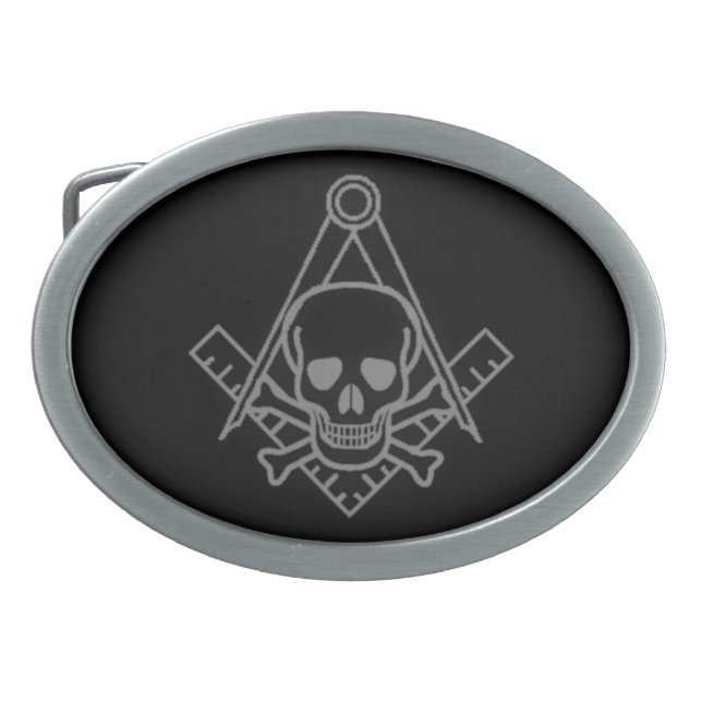 Masonic Skull and Crossbones Belt Buckle (Front)