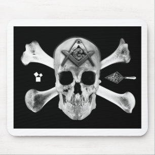 Masonic Skull & Bones, Square and Compass, Trowel, Mouse Pad