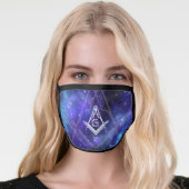 Masonic Square and Compass Navy Blue Purple Galaxy Face Mask (Worn Her)