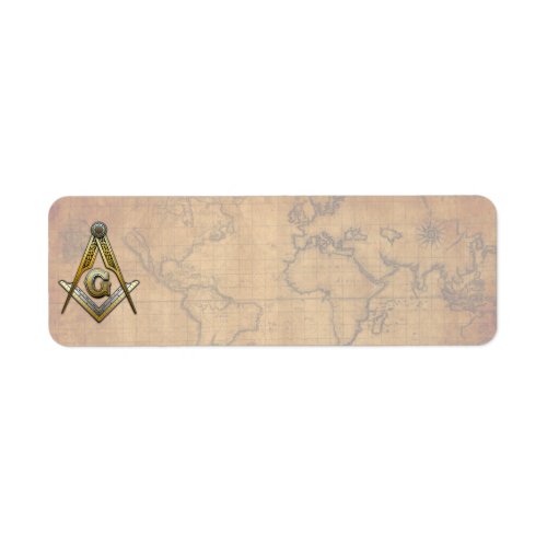 Masonic Square and Compasses Label