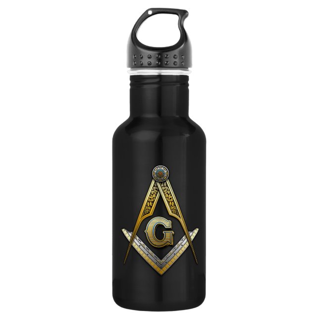 Masonic Square and Compasses Water Bottle (Front)