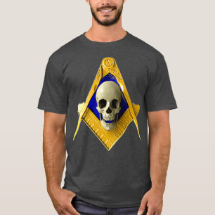 Masonic Square Compass Skull Freemason T-Shirt