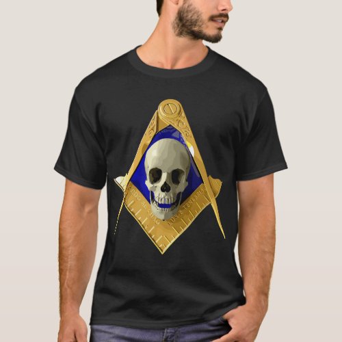 Masonic Square Compass Skull Freemason T_Shirt