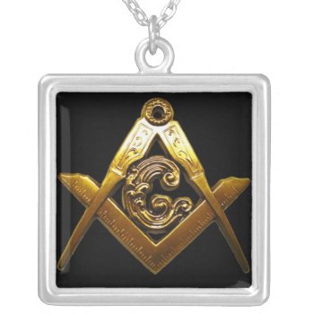 Masonic Square On The Square Silver Plated Necklace by KUNGFUJOE at Zazzle