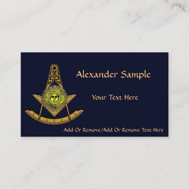 Masonic Sun Business Card (Front)