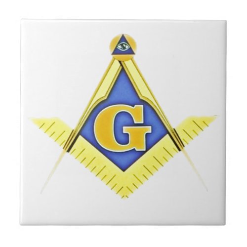 Masonic symbol ceramic tile