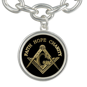 Masonic symbol charm bracelet