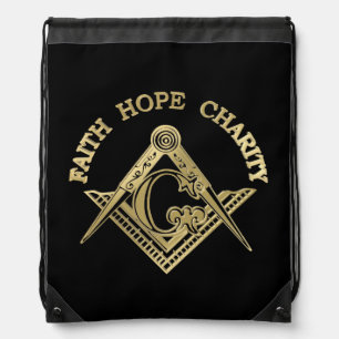 Masonic symbol drawstring bag