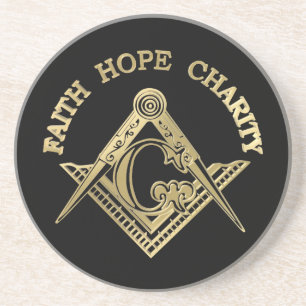 Masonic symbol drink coaster