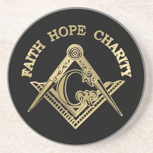 Masonic symbol drink coaster (Front)