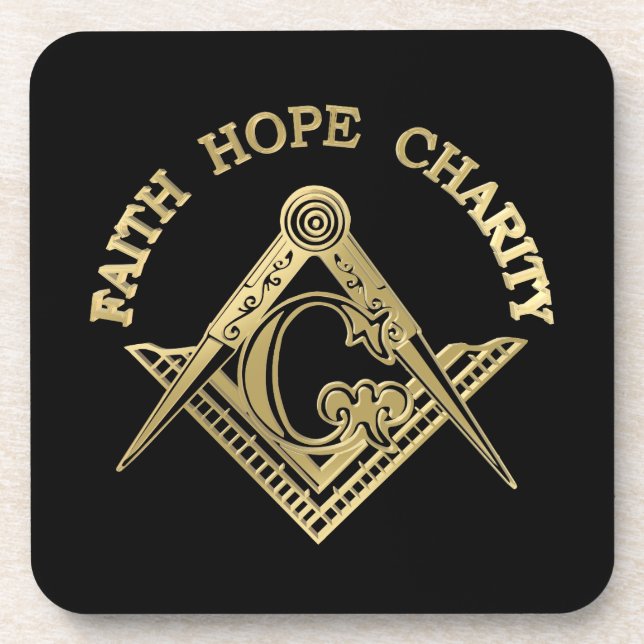 Masonic symbol drink coaster (Front)