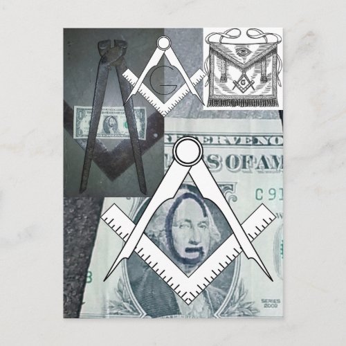 Masonic Symbol G  George Washington Freemason Postcard