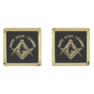 Masonic symbol gold cufflinks