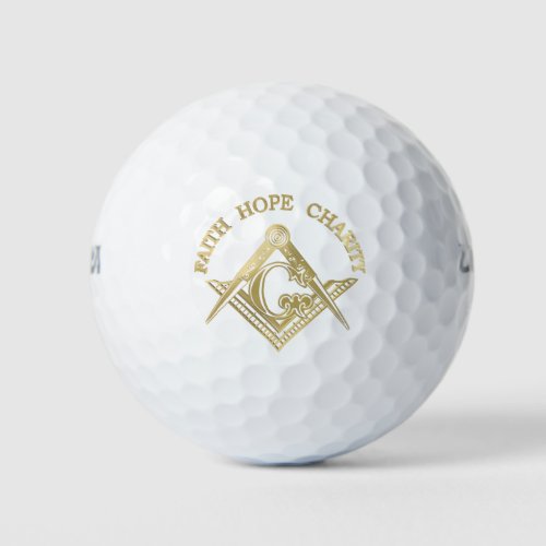 Masonic symbol golf balls