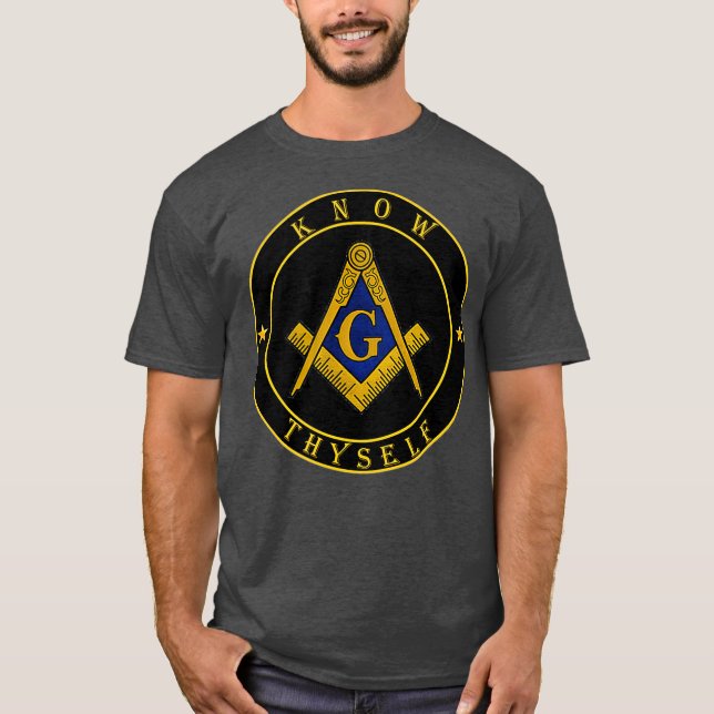 Masonic symbol  Know Thyself Master Mason lodge T-Shirt (Front)
