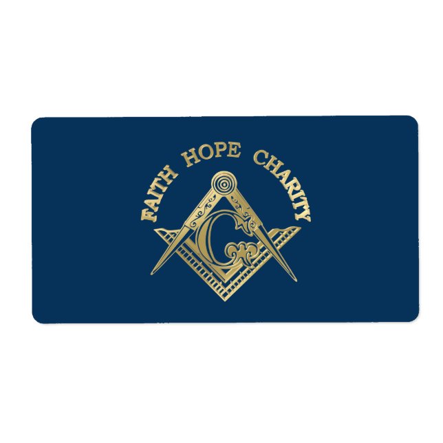 Masonic symbol label (Front)
