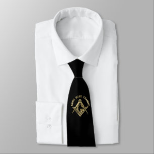 Masonic symbol neck tie