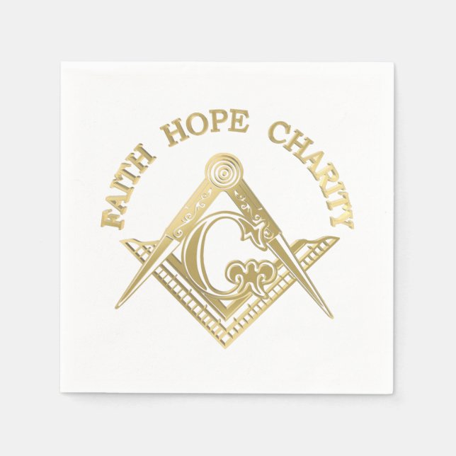 Masonic symbol paper napkins (Front)